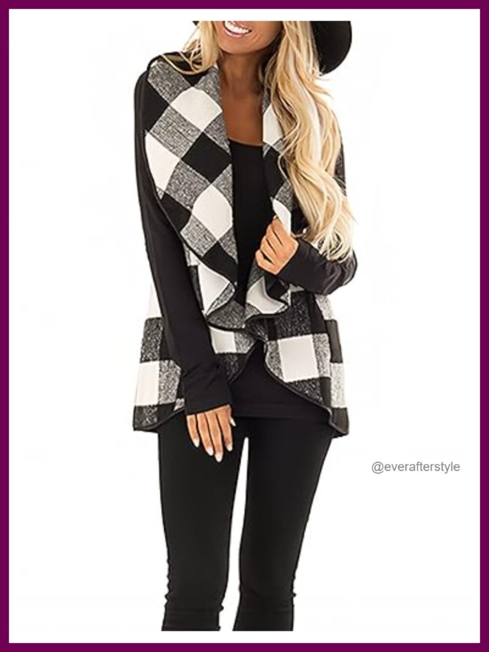 Plaid Sleeveless Open Front Vest Cardigan with Pockets